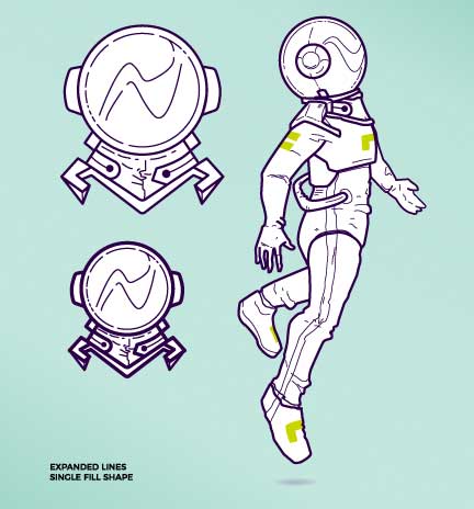 Chromanauts_Mascot_Outline-Minimal-Color